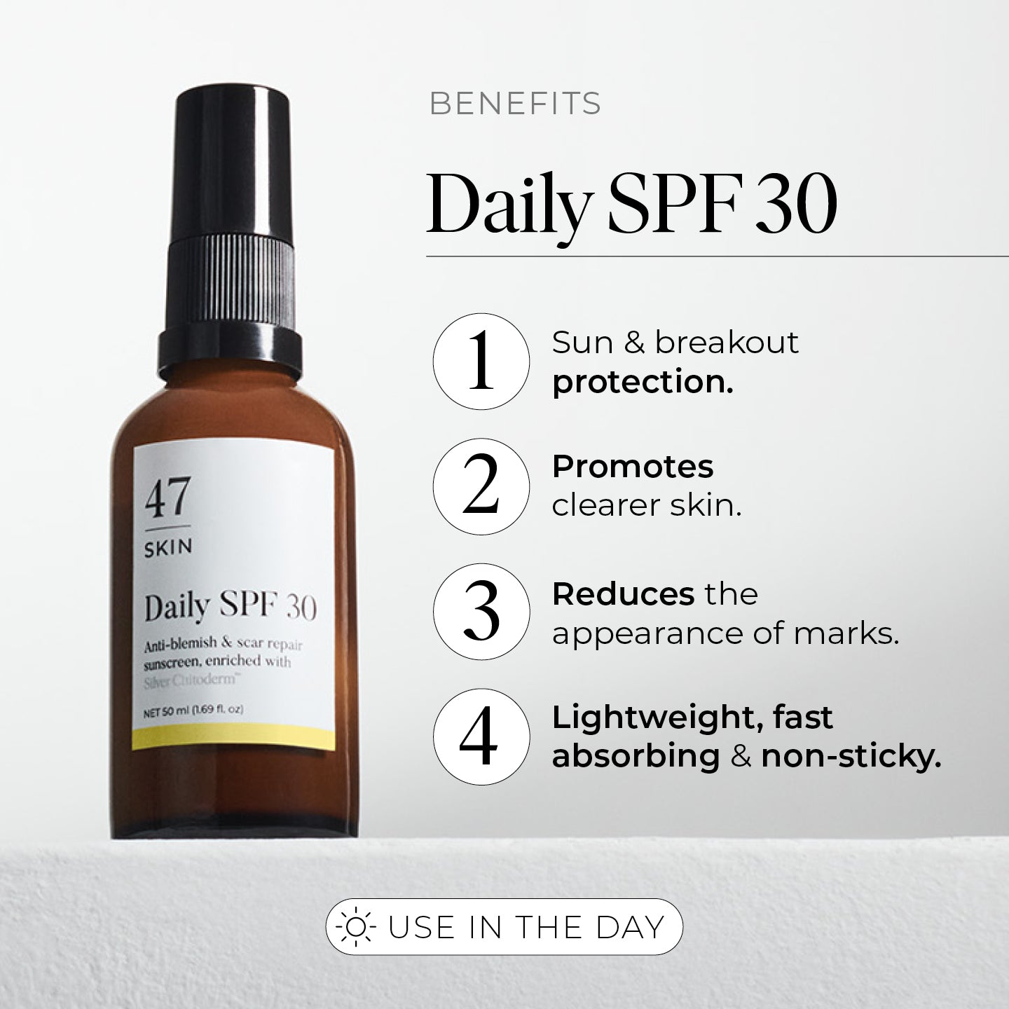 Daily SPF 30, enriched with Silver Chitoderm
