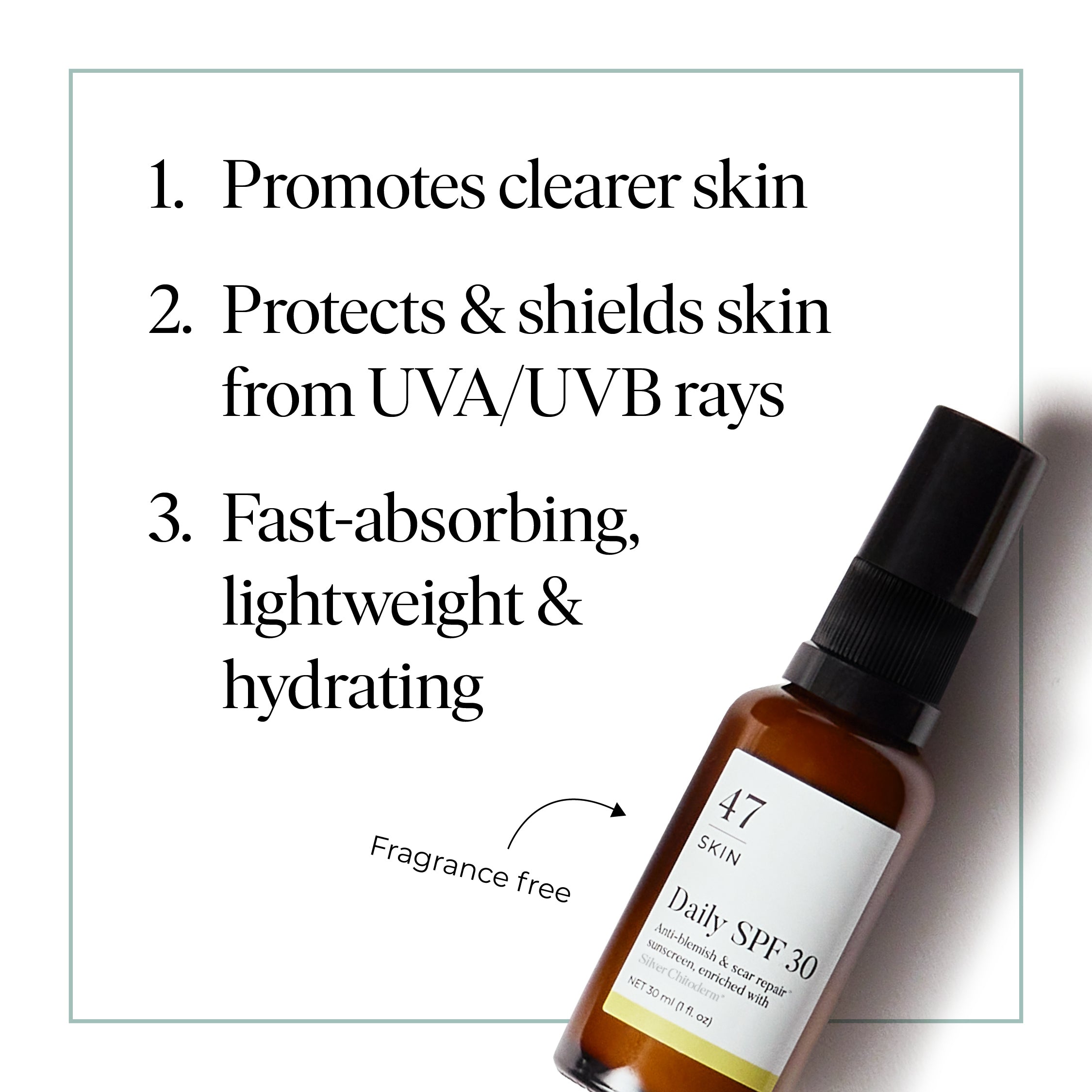 Daily SPF 30, enriched with Silver Chitoderm